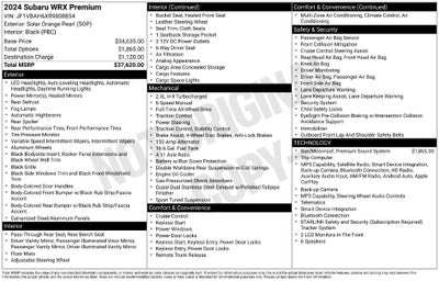 2024 Subaru WRX Premium