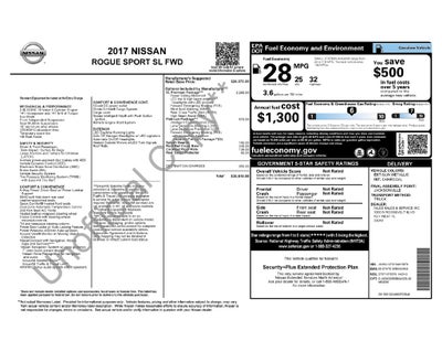 2017 Nissan Rogue Sport SL w/Premium/Platinum Pkg