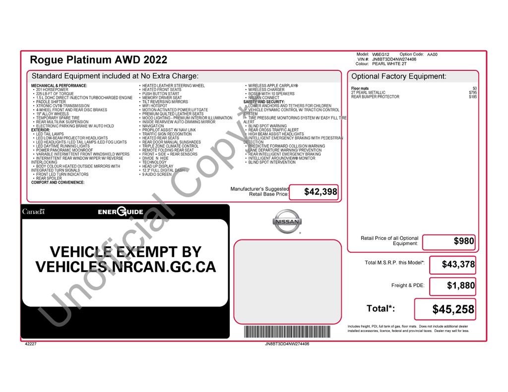2022 Nissan Rogue Platinum AWD