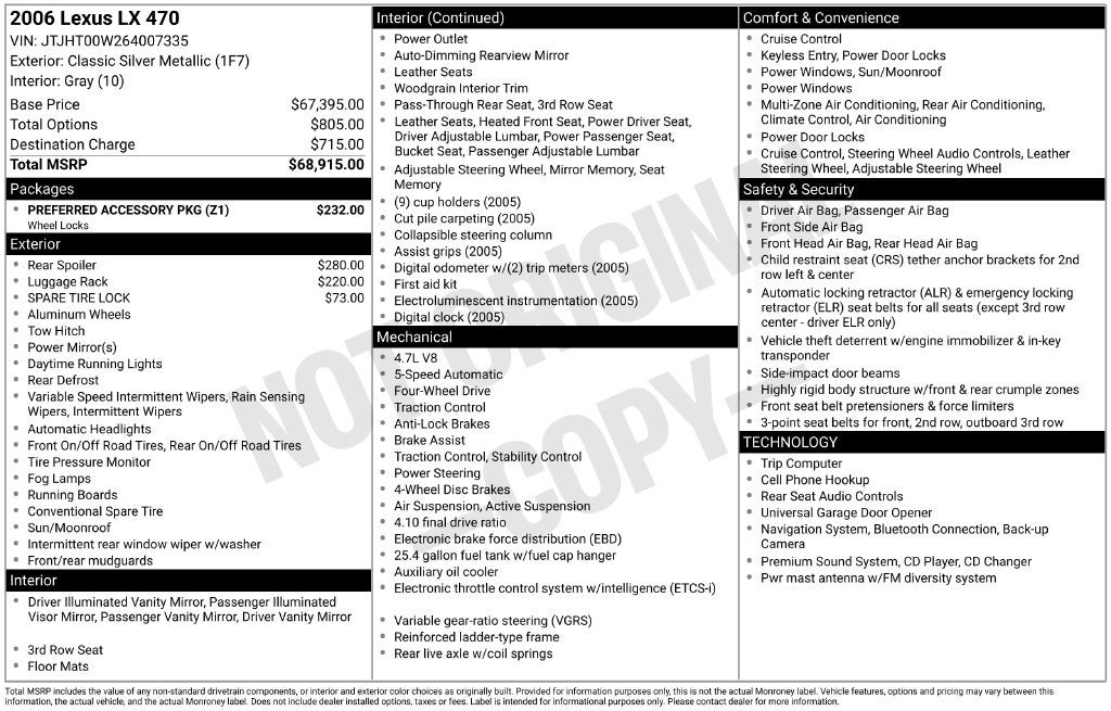 2006 Lexus LX 470 4WD