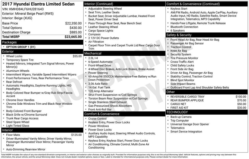 2017 Hyundai Elantra Limited