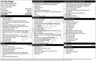 2019 Kia Stinger Base