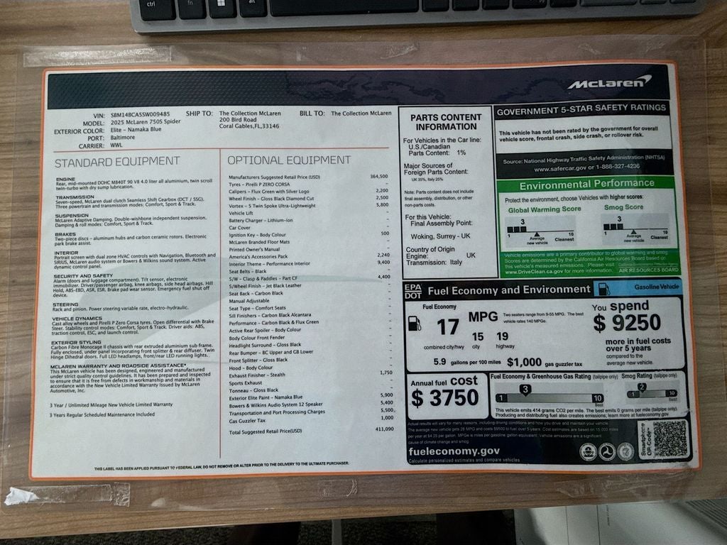 2025 McLaren 750S SPIDER