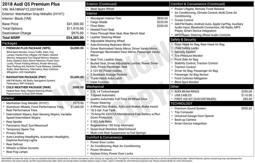 2018 Audi Q5 2.0T Premium Plus quattro
