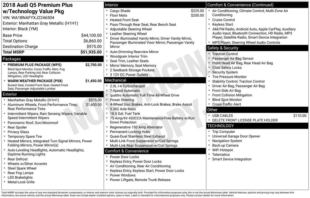 2018 Audi Q5 2.0T Premium Plus quattro