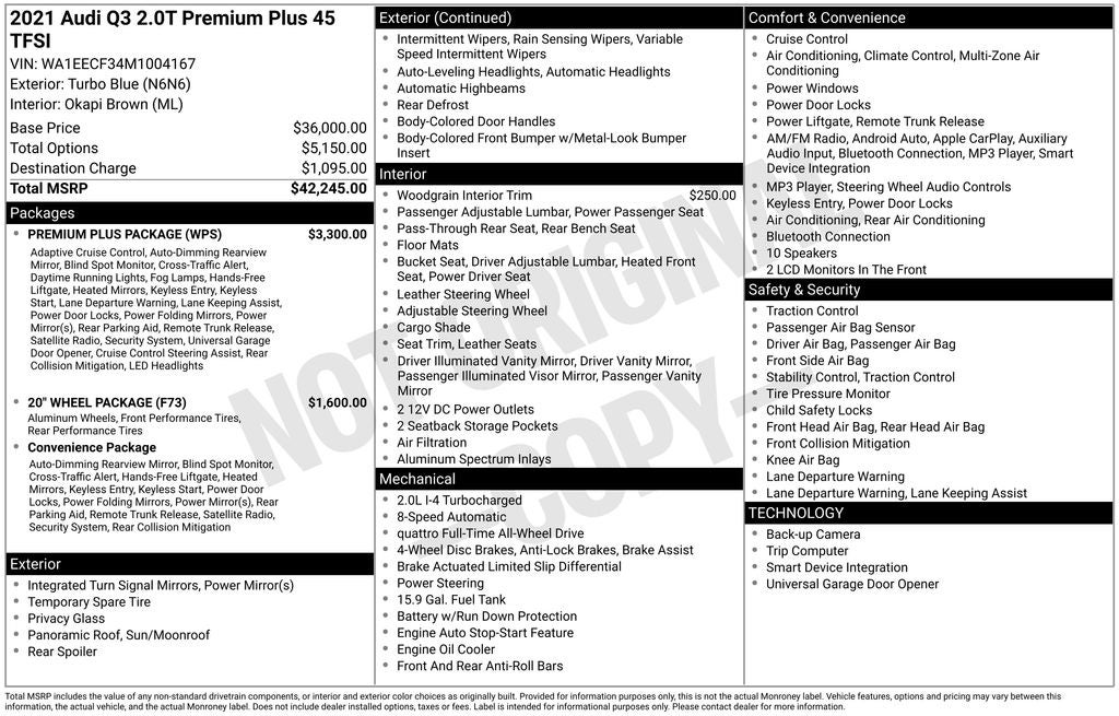 2021 Audi Q3 Premium Plus S Line quattro