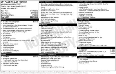 2017 Audi A6 2.0T Premium FrontTrak
