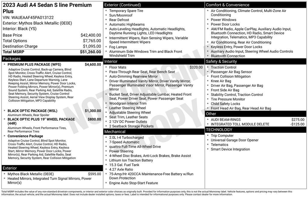2023 Audi A4 45 S line Premium Plus quattro