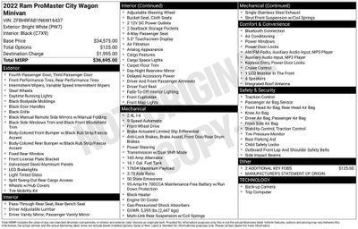2022 RAM ProMaster City Base